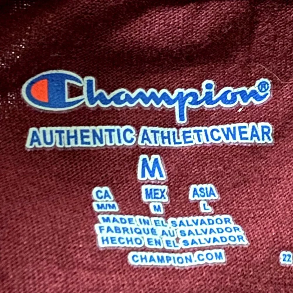 Champion Mississippi State Mens T-Shirt M Maroon Red College Sports Student Fan - Picture 4 of 6